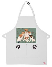 Jack Russell Terrier Dog Apron Two Pocket Bib Apron with Adj Neck
