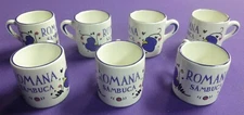 SET OF 7 - ROMANA SAMBUCA ESPRESSO CUPS - MINI MUGS - SHOT GLASSES