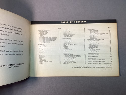 1962 Chevrolet Belair Biscayne Impala Owners Manual User Guide Operator Book - Picture 3 of 7