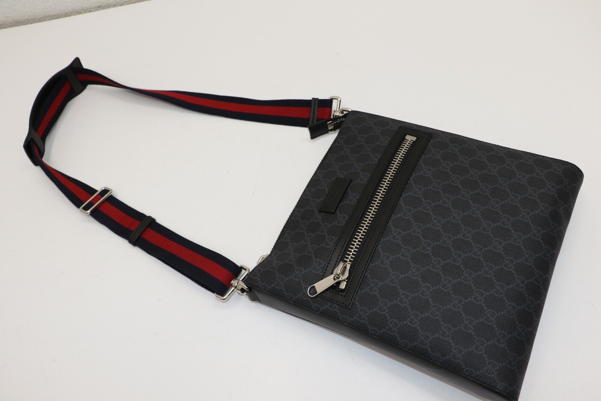 GUCCI GG Supreme Canvas Square Messenger Bag Black 474137 | eBay