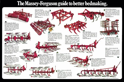 Vintage Massey Ferguson Plough Bed Laying Guide SALES BROCHURE/POSTER ADVERT A3