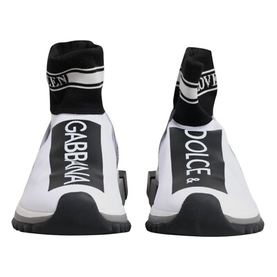 DOLCE & GABBANA Shoes White Black Sorrento Socks Sneakers  display picture 3