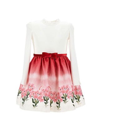 Monnalisa festliches Kleid STAMPATA MATELASSE FIORI Blumen Gr. 116,140 -30%