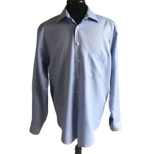 Egara Men's Long Sleeve Button Up Blue Dress Shirt Sz XL