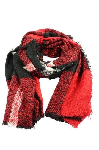 Écharpe Tricot Femme – Gris Clair Et Noir – Style Décontracté – Toutes Saisons