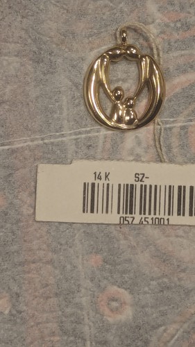 14k Gold Mutter, Vater und Kinder Anhänger - Bild 3 von 3