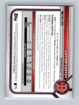 2022 Bowman Draft #BD-200 Cutter Coffey 1st bowman | eBay