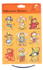 Vtg 1978 Halloween Garfield Jim Davis Stickers Gibson Greetings USA NEW SEALED