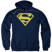SUPERMAN MAIZE  BLUE SHIELD Licensed Adult Hooded Sweatshirt Hoodie SM-3XL