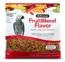 ZuPreem FruitBlend Flavor Pellets Bird Food for Parrots and  Assorted Sizes 