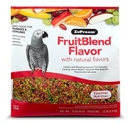 ZuPreem FruitBlend Flavor Pellets Bird Food for Parrots and Assorted Sizes