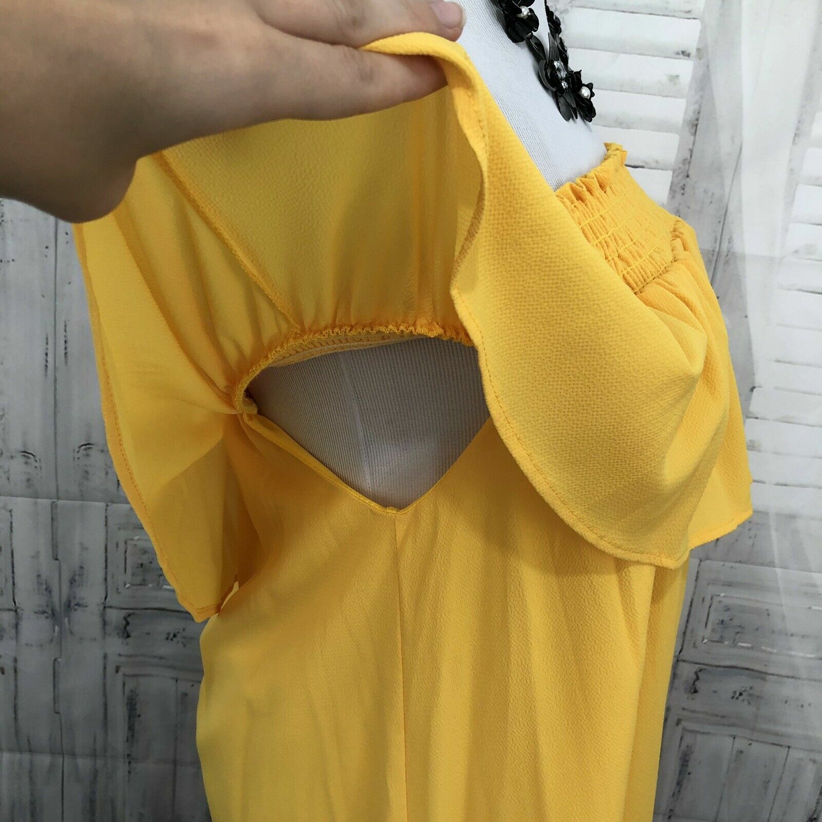 Altard State Medium Solid Yellow Strapless Tube S… - image 3