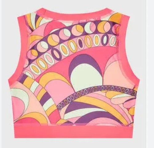 Guess Girl Allover Print Sport Top Gel Glitter Logo Orange Rose Circle Sz 10 $32 - Picture 2 of 8