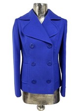 Autonomy Jacket Coat Size Small 10 Womens Plum Blue Double Breasted Vintage Eu38