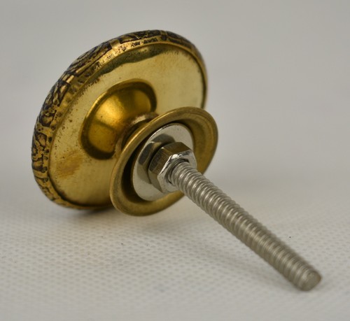 Brass Door Knob Drawer Pull Black Moorish Design 3.7 cm Indian Made Set of 4 - Picture 3 of 3