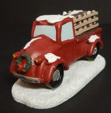 NEW FG Square Christmas Village Red Truck Hauling Wood Like Lemax Holiday Time