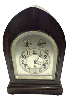 Rare Junghans Worttemberg German A42 Wood Mantel Clock 1900 s 15''x10.5''x6.5''