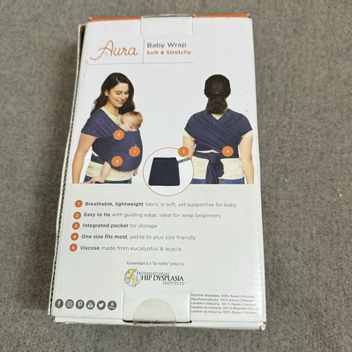 Ergobaby Aura Wrap Baby Carrier Indigo Newborn to 25 Lb Soft Stretchy Viscose - Picture 2 of 4