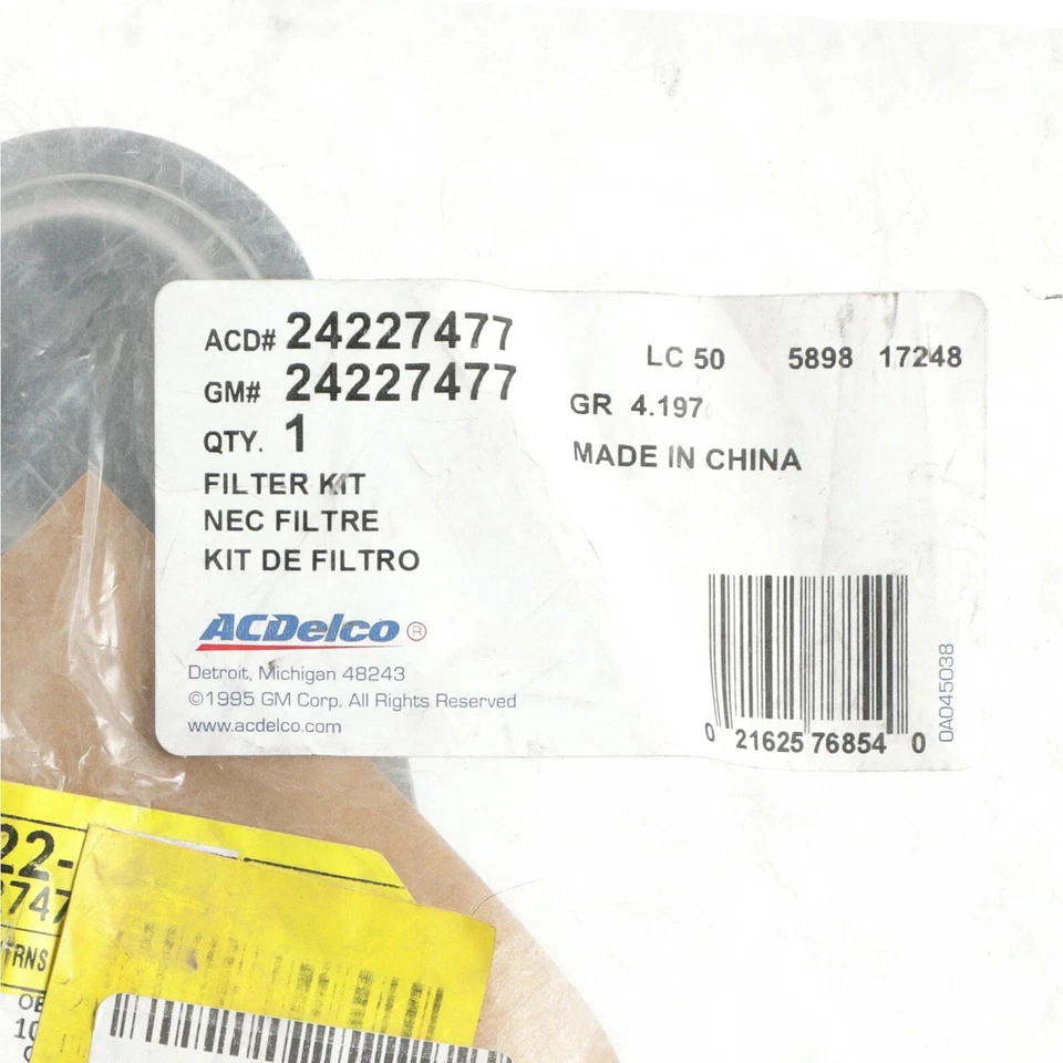 Filtro de transmisión automática genuino GM 1991-2011 Cadillac Buick Chevrolet 24227477 Foto 4 de 4