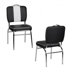 2er Set Esszimmerstühle American Diner Stühle 50er Jahre Retro Stuhl Schwarz
