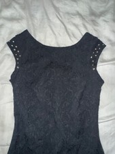 Zara mini dress black size Small short sleeve with jewel design