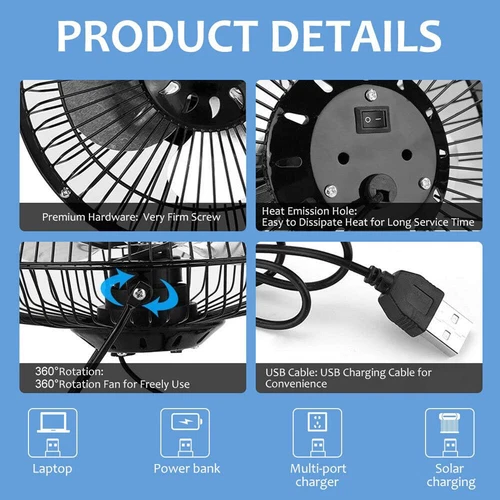 Mini Portable Solar Powered Fan Ventilator Greenhouse Pet Chicken House Cooler - Picture 7 of 11