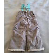 GERRY Youth Gray Ski/Snow Pants w/Suspenders  Quilted Lining -- Sz Sm 7/8
