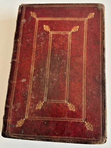 18th Century French Liturgical Book Red Morocco Gilt Dentelle Binding 1919 Nimes