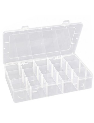 15 Large Grid Plastic Organizer Box 10.8 x 6.3 x 2.2 Inch Storage Case