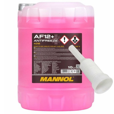 Kühlerfrostschutz MANNOL 10 Liter Fertiggemisch -40°C rot mit Auslasshahn