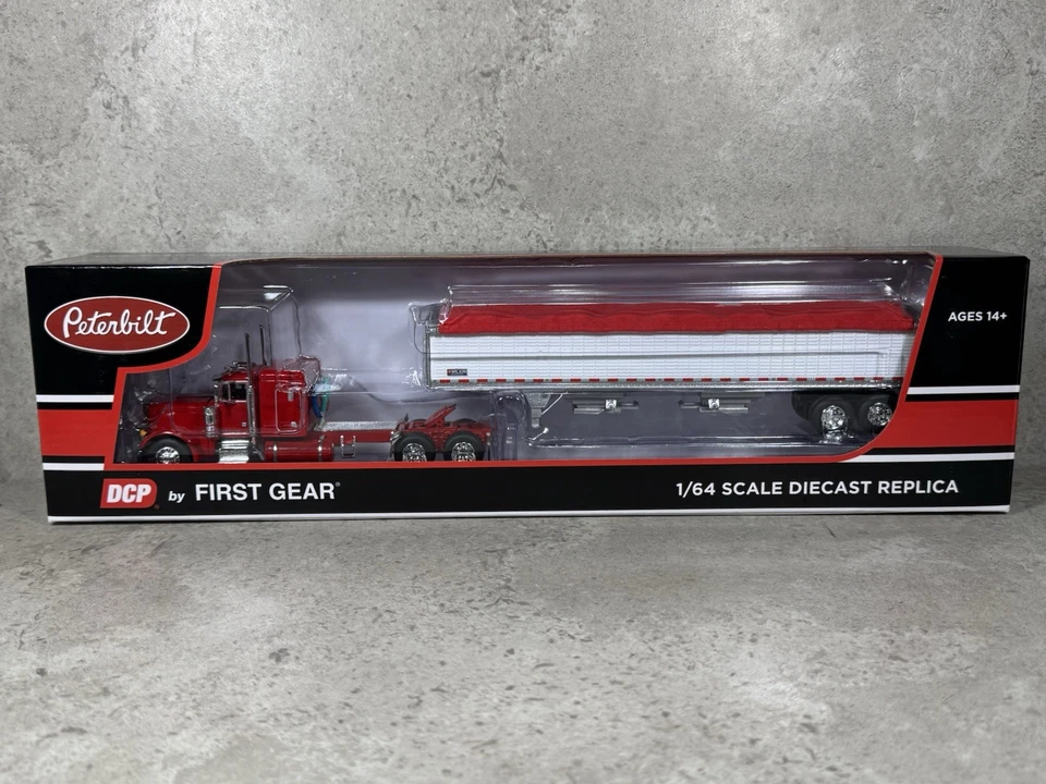 1/64 Peterbilt 379 w/ Wilson Grain Trailer Red/White DCP By First Gear - Image 2 of 4