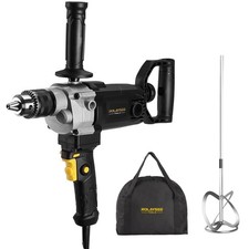 10-Amp Corded 5/8" Heavy Duty Drill Mixer Set, Mixing Drill Machine with Spad...