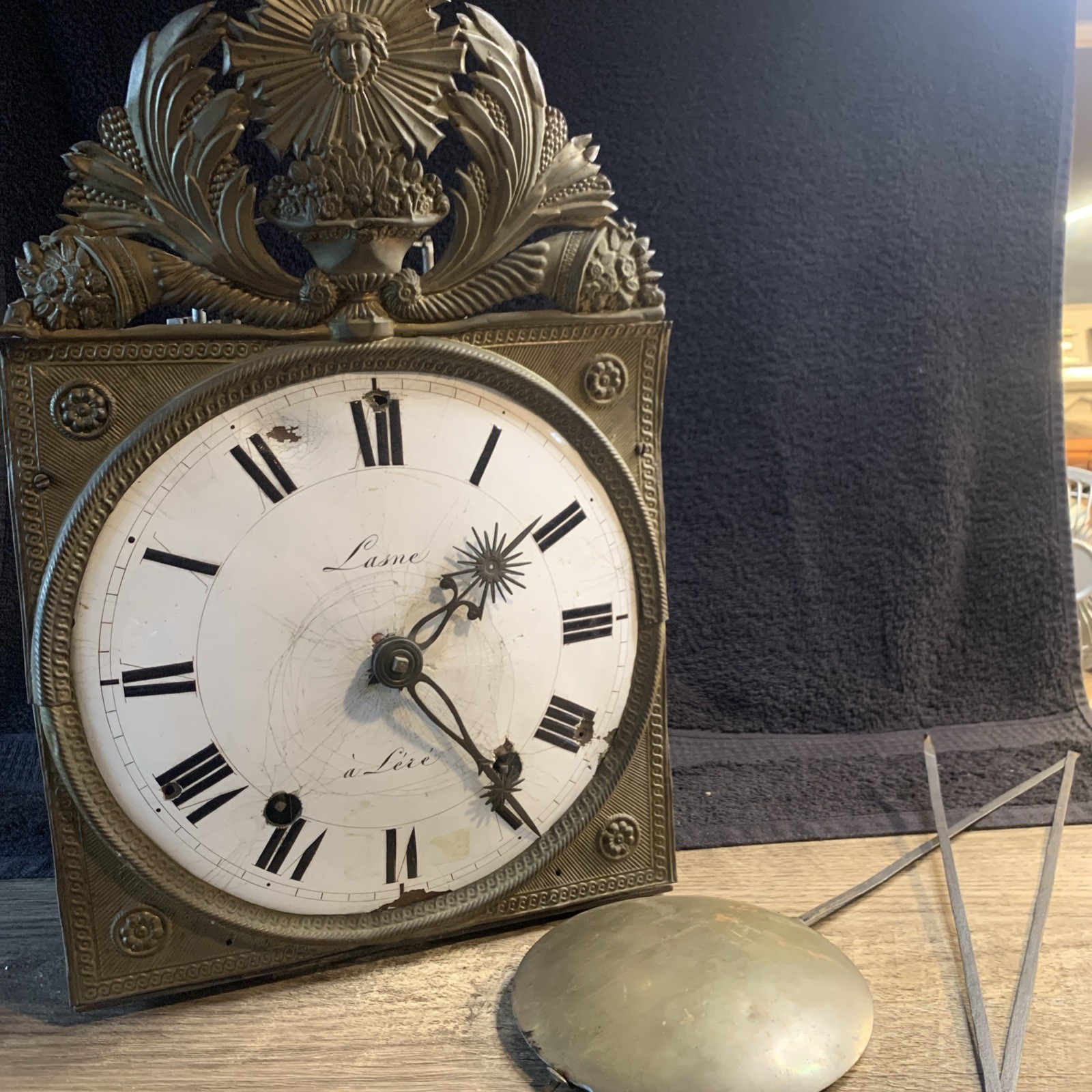 Antique Lasne à Lire French Wall Clock 1800’s Not Tested