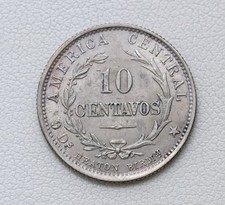 1892 Heaton Costa Rica Silver 10 Centavos Uncirculated Coin /F49