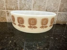 Vintage Federal Sunflower Milk Glass  Serving Mixing Bowl 3 1/2 Qt Heat Proof