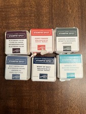 Stampin Up Stampin Spot Ink Pads Lot 6 Used Opened Craft Ink Assorted
