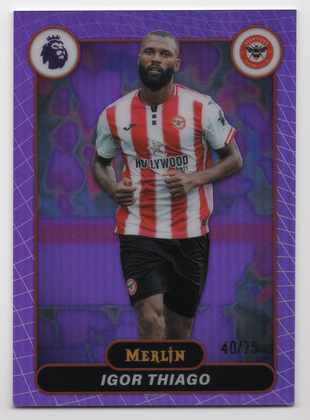 2025-26 Topps Merlin Premier League IGOR THIAGO #35 Purple Refractor /75