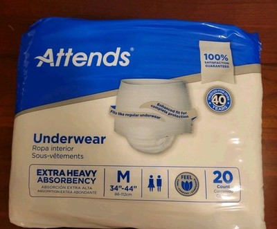 80 Attends Extra Heavy Incontinence Underwear Pull-Up Adult M/F Medium 34'' - 44''