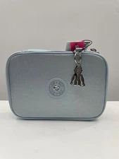 NWT Kipling AC7786 100-Pens Case Bag Pencil Accessory Nylon Steel Metallic Gray