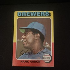 1975 Topps Hank Aaron #660 Milwaukee Brewers Base Set Baseball Card 
