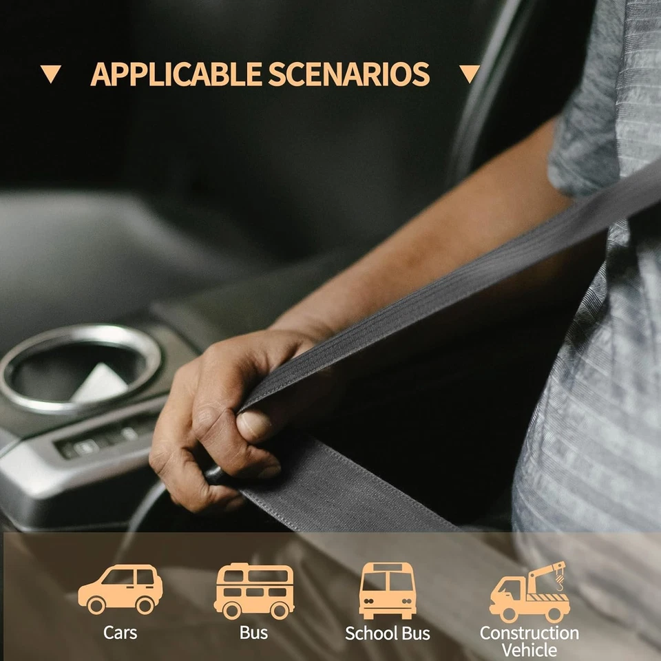 Cinturón de seguridad ajustable universal retráctil 2 piezas 3 puntos Foto 3 de 4