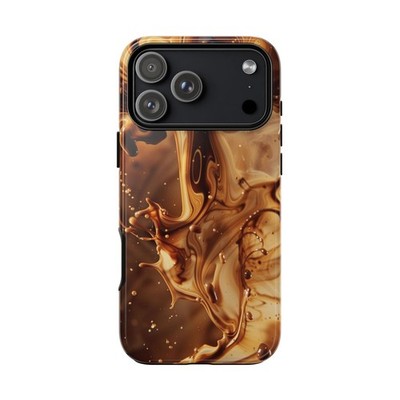 For iPhone / Galaxy / Pixel | Phone Ink Case - Java Splash Espresso Liquid Brown