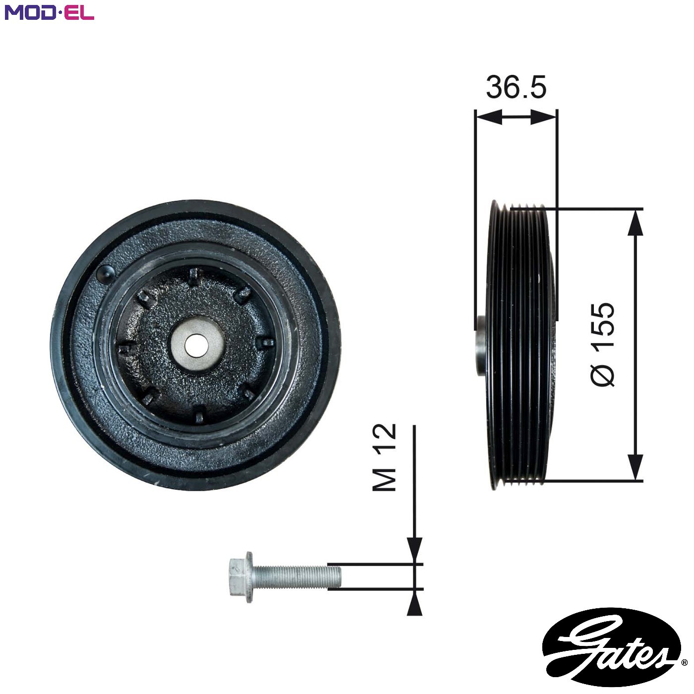 Crankshaft Pulley TVD1128A GATES for OPEL RENAULT NISSAN - Image 9