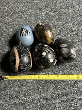 Set Of 5 Decorative Stone Eggs
