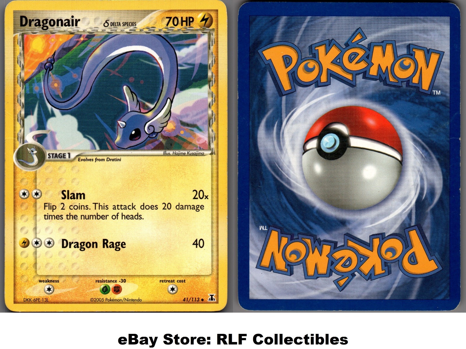 2005 Pokemon, EX Delta Species, #41/113 Dragonair, Uncommon (b)