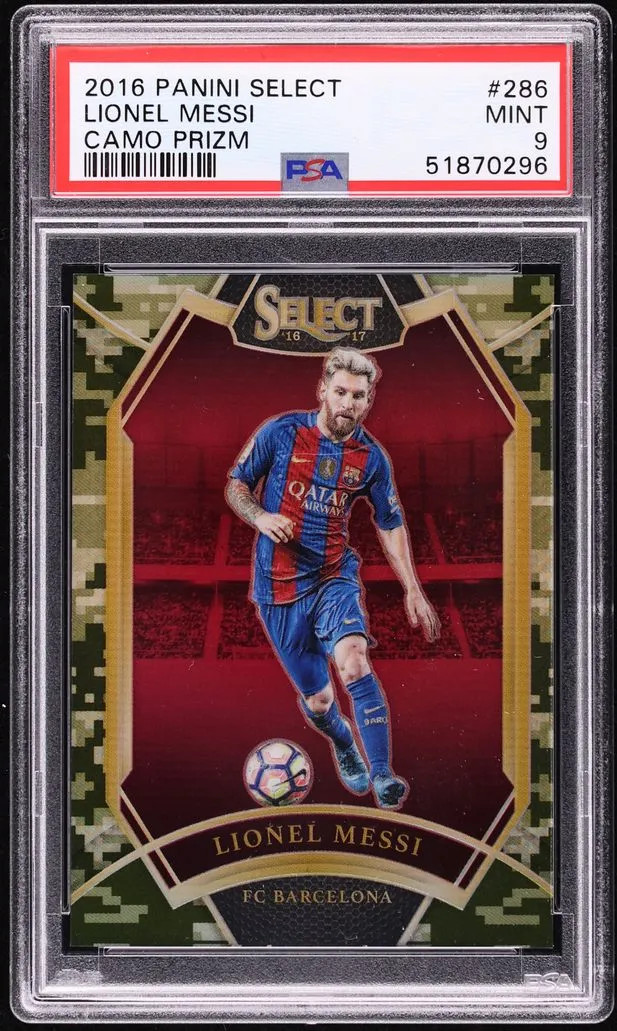 2016 Panini Select Lionel Messi #286 Camo Prizm PSA 9 /20 Pop 6