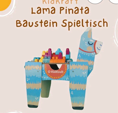 KidKraft Lama Piñata Baustein-Spieltisch mit 50 Bausteinen, 1-2 Jahre