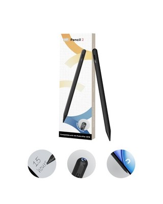 eiP Pencil 2 for iPad 2025-2018, Magnetic Stylus with Precise Durable Tips Black