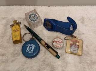 Vintage Drinks Promo Keyring Lot Foster’s Lager Bundaberg Rum Smirnoff Coke