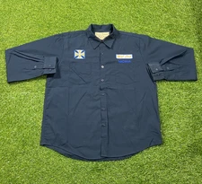 Vintage West Coast Choppers Shirt L Blue Jesse James Workwear Motorcycle 00s